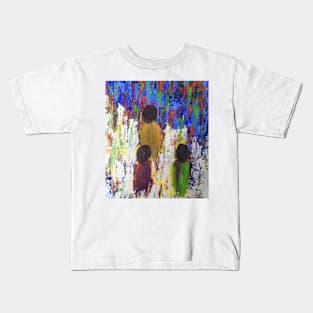 Three Children Walking Home Through the Fields Kids T-Shirt